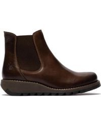 Fly London - Chelsea Leather Wedge Boots - Lyst