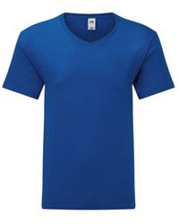 Fruit Of The Loom - Iconic 150 V Neck T-Shirt (Royal) Cotton - Lyst