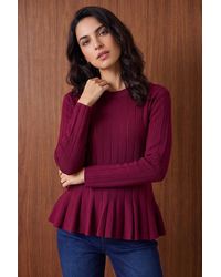 D.u.s.k - Peplum Knitted Top - Lyst