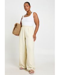 Boohoo - Plus Peached Elasticated Wide Leg Trousers - Lyst