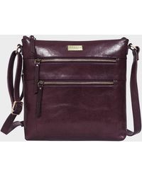 Assots London - 'cori' Plum Waxy Vt Vintage Real Leather Crossbody Bag - Lyst