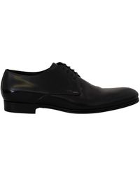 Dolce & Gabbana - Derby Dress Formal Shoes With Leather Sole And Logo Details - Lyst