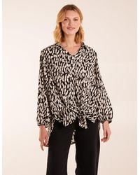 Blue Vanilla - High Low Hem Tie Knot Blouse - Lyst