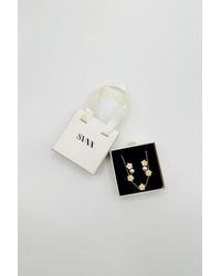 SVNX - Floral Pearl Stud Earrings & Bracelet - Lyst