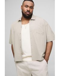 BoohooMAN - Plus Technical Stretch Short Sleeve Boxy Oversized Shirt - Lyst