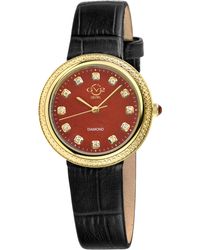 Gv2 - Arezzo Diamond Swiss Quartz Jasper Dial, Genuine Italian Handmade Leather Watch - Lyst
