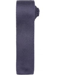 PREMIER - Slim Textured Knit Effect Tie (Steel) - Lyst