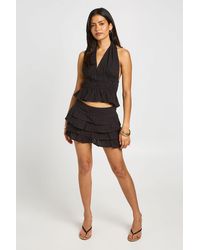 Boohoo - Cheesecloth Rara Mini Skirt - Lyst
