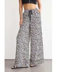 Hiccup - High-Waist Super Wide Leg Trousers With Animal Print - Lyst