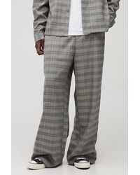 BoohooMAN - Tall Wide Leg Heritage Flannel Pants - Lyst