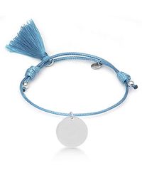 Luxenter - 925 Sterling Armband Mit Rhodinierter Blauer Baumwolle - Lyst