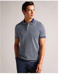 Ted Baker - Affric Short Sleeve Regular Geo Textured Polo Shirt - Lyst