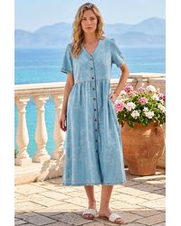 Roman - Floral Denim Shirt Dress - Lyst