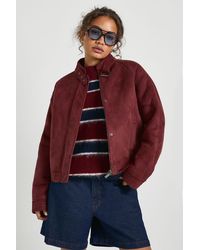 Boohoo - Faux Suede Aviator Jacket - Lyst