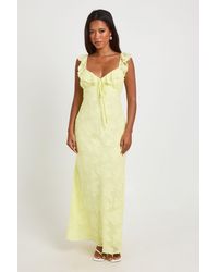 Boohoo - Burnout Ruffle Strap Slip Dress - Lyst
