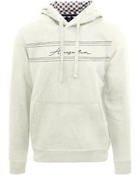 Aquascutum - Hooded Neck Signature Print Sweatshirt - Lyst
