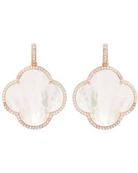 LÁTELITA London - Open Clover Large Mother Of Pearl Gemstone Earrings Rosegold - Lyst