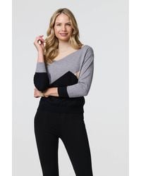 Izabel London - Colour Block High Neck Slim Jumper Cotton - Lyst