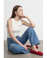 Dilvin - Embroidered Sleeveless Slim-Fit Jersey Blouse - Lyst