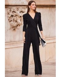 Sosandar - Plisse Wrap Front Jumpsuit - Lyst