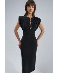 Busem - Slim Fit Midi-Jurk Met Accessoire Detail - Lyst
