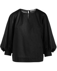 Conquista - Top With Bishop Sleeves Cotton - Lyst