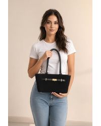SVNX - Faux Suede Top-Handle Shoulder Bag - Lyst