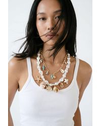 Boohoo - Ocean & Pearl Detail Statement Charm Necklace - Lyst