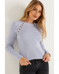 Quiz - Pearl Knitted Jumper Nylon - Lyst