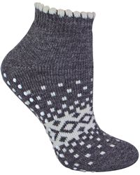 Sock Snob - Ladies Thermal Low Cut Wool Non Slip Ankle Slipper Socks - Lyst