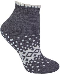 Sock Snob - Ladies Thermal Low Cut Wool Non Slip Ankle Slipper Socks - Lyst
