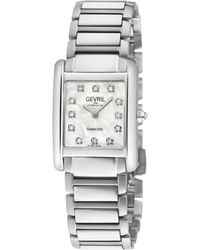 Gevril - Regina Swiss Diamond Watch, Mop Dial, 316L Ss Case, Stainless Steel Bracelet - Lyst