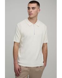 BoohooMAN - Muscle Fit Soft Touch Knitted Polo - Lyst