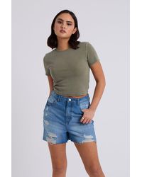 Urban Bliss - Mid-Wash Ripped Mom Short - Lyst