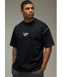 BoohooMAN - Training Dept Oversized Contrast Stitch T-Shirt - Lyst