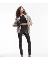 TOPSHOP - Faux Leather Skinny Stretch Trouser - Lyst