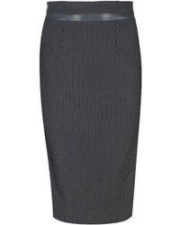 Conquista - High Waisted Pencil Skirt With Leather Detail - Lyst