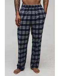 BoohooMAN - Woven Checked Relaxed Loungewear Bottoms - Lyst