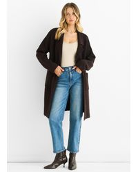 Gini London - Wool Mix Longline Edge To Cardigan - Lyst