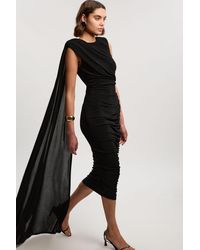 Karen Millen - Premium Slinky Crepe Scarf Detail Maxi Dress - Lyst