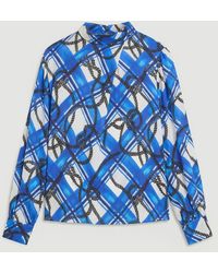 Karen Millen - Plus Size Rope Print Viscose Crepe Balloon Sleeve Blouse - Lyst