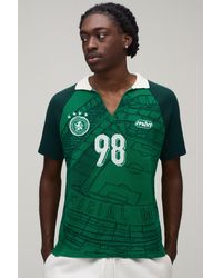 BoohooMAN - Regular Fit Varsity Jacquard Striped Knitted Polo - Lyst