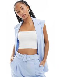 ASOS - Sleeveless Tailored Blazer With Linen - Lyst