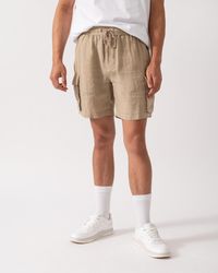 GANT - Regular Fit Drawstring Linen Cargo Shorts - Lyst