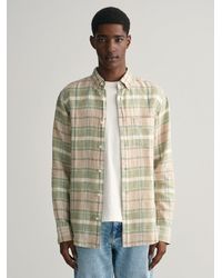 GANT - Dry Linen Madras Shirt - Lyst