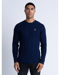 Luke 1977 - Morden Textured Crew Neck Knitted Jumper - Lyst