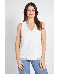 Wallis - Lace Pleat Detail Sleeveless Cami Top - Lyst