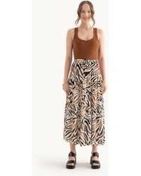 Hiccup - Zebra Print High Waist Elastic Maxi Skirt - Lyst