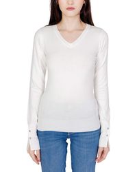 Guess - V-Hals Langzaam Gebreide Top Model Gu11479800008Ro - Lyst