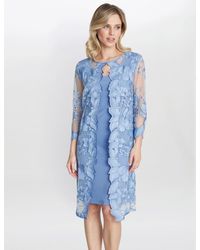 Gina Bacconi - Savoy Embroidered Lace Mock Jacket With Jersey Dress - Lyst